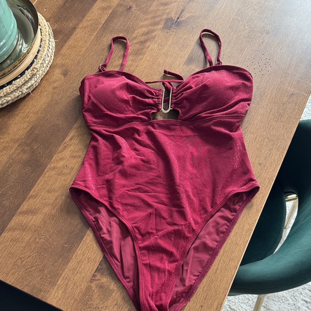 Zaful‎ Burgundy One Piece Swimsuit